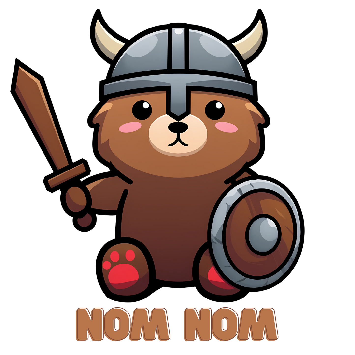 NOM NOM Davyn Berserker Bear Sticker