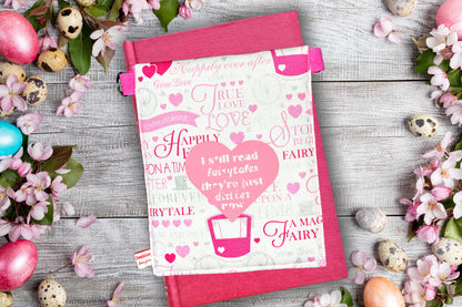 Happily Ever After Pink and Glitter Kindle Sleeve: Handmade Cotton Ereader Case