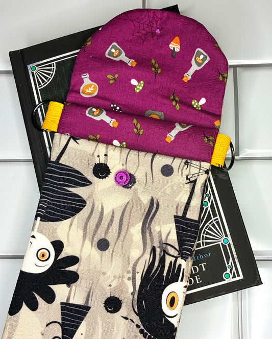 Witchy Girl Potion Lining Phone Wallet: Handmade Cotton Canvas Smartphone Purse